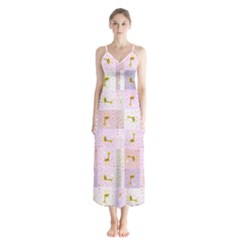 Giraffe Button Up Chiffon Maxi Dress by nateshop