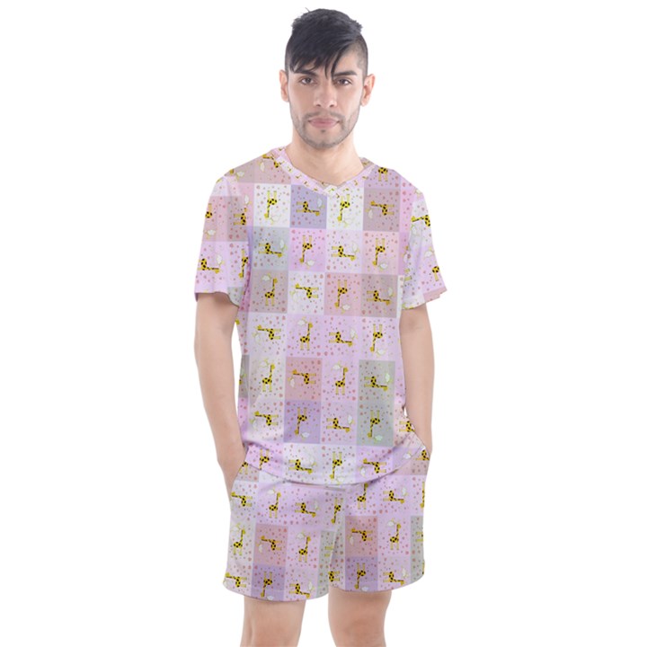 Giraffe Men s Mesh Tee and Shorts Set