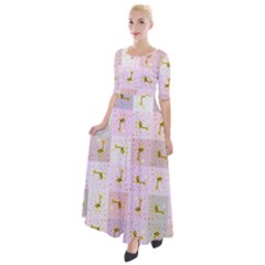 Giraffe Half Sleeves Maxi Dress by nateshop