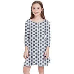 Gray Motif Kids  Quarter Sleeve Skater Dress by nateshop