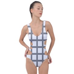 Grid Box Side Cut Out Swimsuit by nateshop