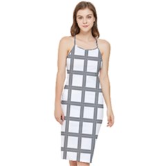 Grid Box Bodycon Cross Back Summer Dress