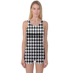 Houndstooth One Piece Boyleg Swimsuit by nateshop