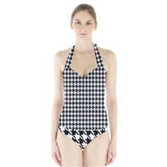 Houndstooth Halter Swimsuit by nateshop