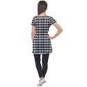 Houndstooth Puff Sleeve Tunic Top View2