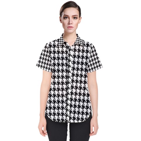 Houndstooth Women s Short Sleeve Shirt by nateshop