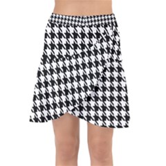 Houndstooth Wrap Front Skirt by nateshop