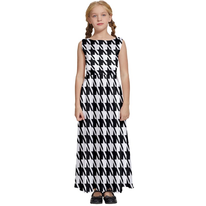 Houndstooth Kids  Satin Sleeveless Maxi Dress