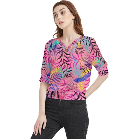 Illustration Quarter Sleeve Blouse by nateshop