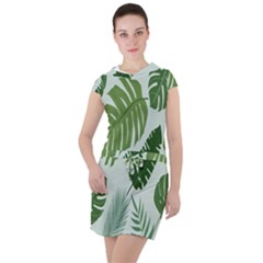 Leaves Drawstring Hooded Dress by nateshop