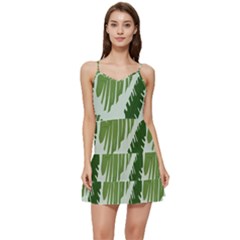 Leaves Short Frill Dress by nateshop