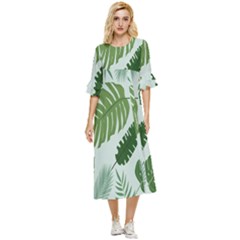 Leaves Double Cuff Midi Dress by nateshop