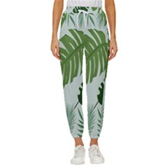 Leaves Cropped Drawstring Pants