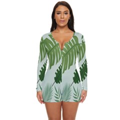 Leaves Long Sleeve Boyleg Swimsuit by nateshop