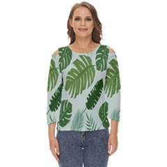 Leaves Cut Out Wide Sleeve Top