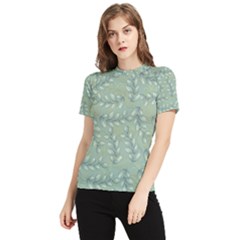 Leaves-pattern Women s Short Sleeve Rash Guard by nateshop