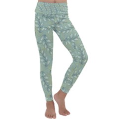 Leaves-pattern Kids  Lightweight Velour Classic Yoga Leggings by nateshop