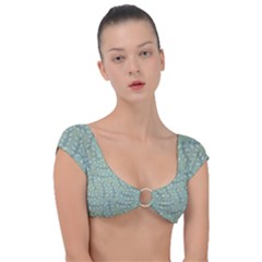 Leaves-pattern Cap Sleeve Ring Bikini Top by nateshop