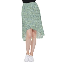 Leaves-pattern Frill Hi Low Chiffon Skirt by nateshop