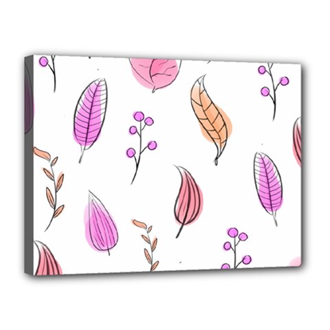 Leaves-pink Canvas 16  X 12  (stretched) by nateshop