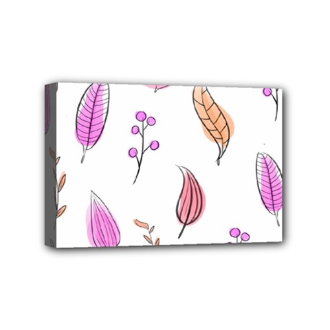 Leaves-pink Mini Canvas 6  X 4  (stretched) by nateshop