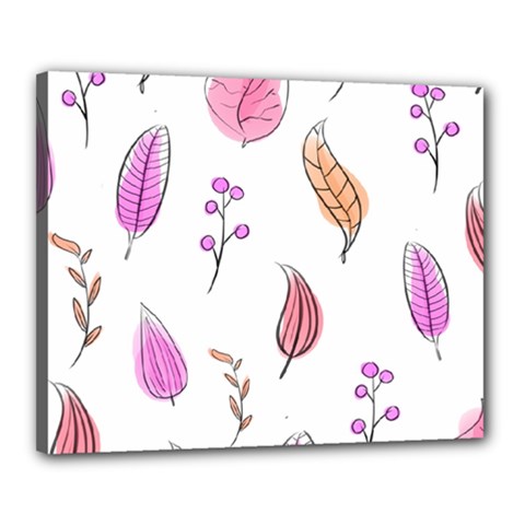 Leaves-pink Canvas 20  X 16  (stretched) by nateshop