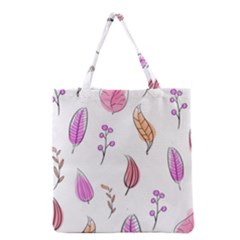 Leaves-pink Grocery Tote Bag by nateshop