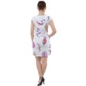 Leaves-pink Drawstring Hooded Dress View2