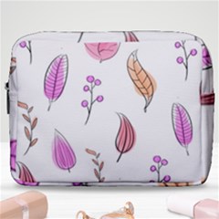 Leaves-pink Make Up Pouch (large) by nateshop