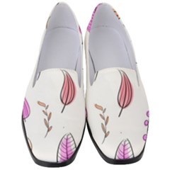 Leaves-pink Women s Classic Loafer Heels by nateshop