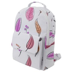 Leaves-pink Flap Pocket Backpack (small) by nateshop