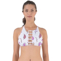 Leaves-pink Perfectly Cut Out Bikini Top by nateshop