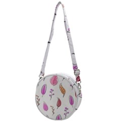 Leaves-pink Crossbody Circle Bag by nateshop