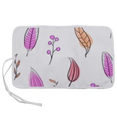 Leaves-pink Pen Storage Case (m) by nateshop