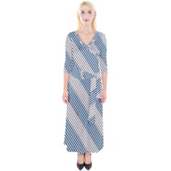 Lines Quarter Sleeve Wrap Maxi Dress by nateshop