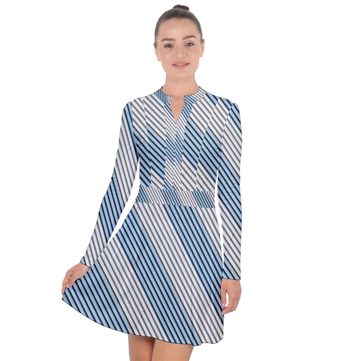 Lines Long Sleeve Panel Dress