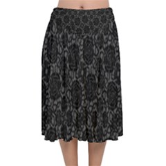 Medieval Velvet Flared Midi Skirt