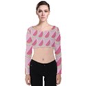 Melons Velvet Long Sleeve Crop Top View1