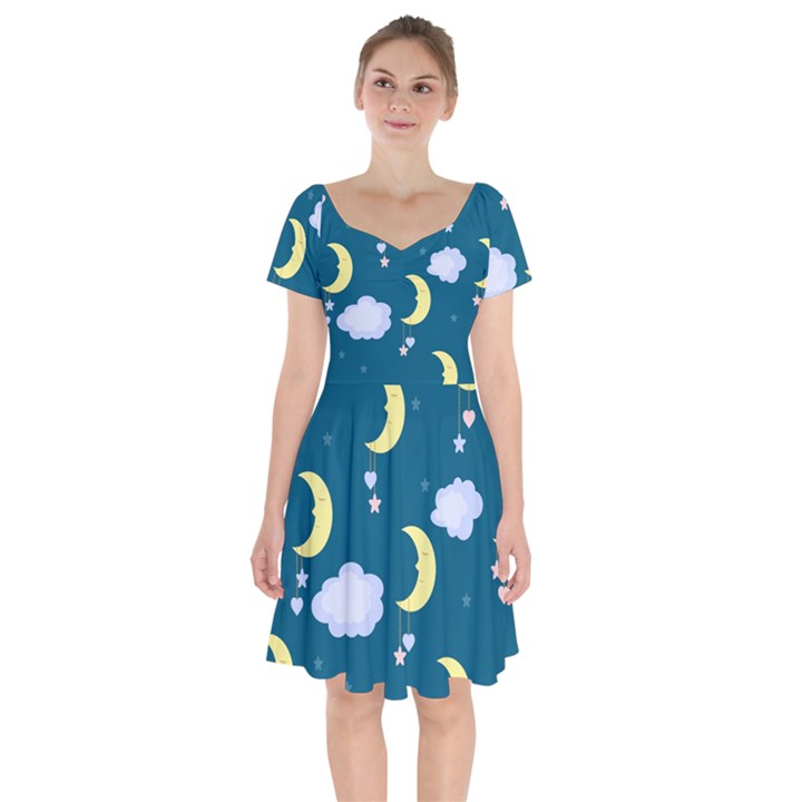 Moon Short Sleeve Bardot Dress