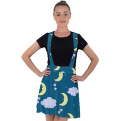 Moon Velvet Suspender Skater Skirt by nateshop