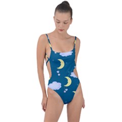 Moon Tie Strap One Piece Swimsuit by nateshop