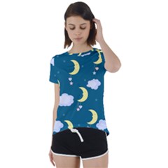 Moon Short Sleeve Foldover Tee by nateshop