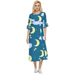 Moon Double Cuff Midi Dress by nateshop