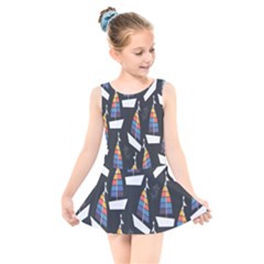 Non-seamless Kids  Skater Dress Swimsuit by nateshop