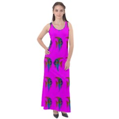 Opposite-way Sleeveless Velour Maxi Dress by nateshop