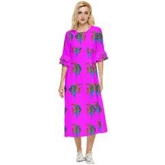 Opposite-way Double Cuff Midi Dress by nateshop