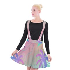 Palm-trees Suspender Skater Skirt by nateshop