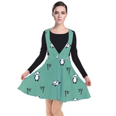 Pandas Plunge Pinafore Dress