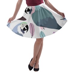 Parrot A-line Skater Skirt by nateshop