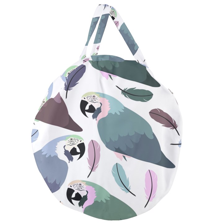 Parrot Giant Round Zipper Tote